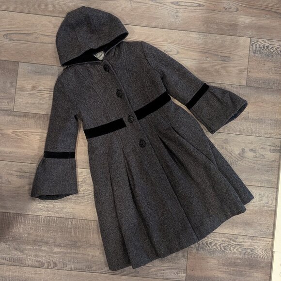Vintage Rothschild Girls 100% Wool Frock Coat in Grey 6X - Picture 1 of 8